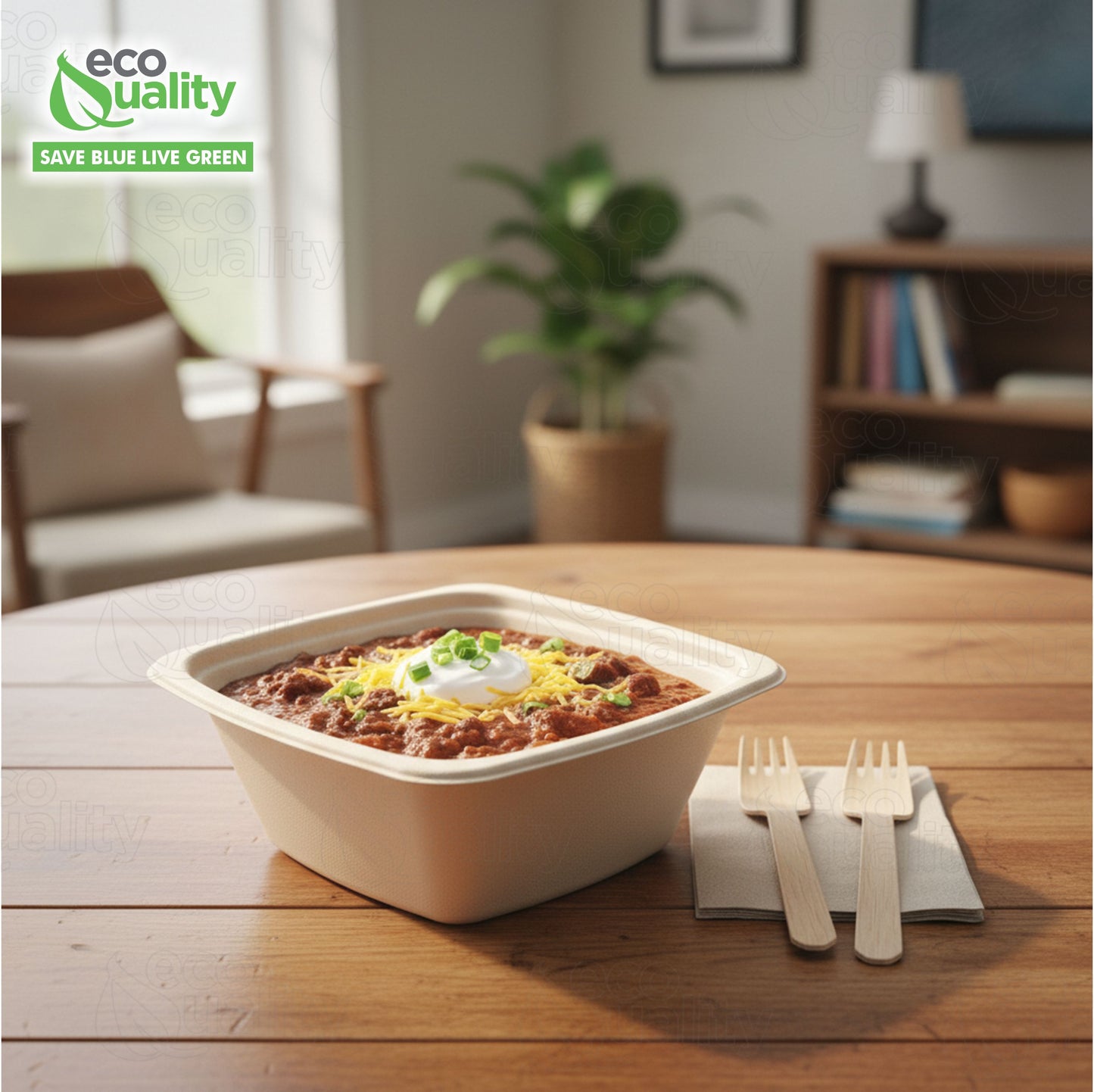 Eco Friendly Disposable Square Bowls Compostable Container