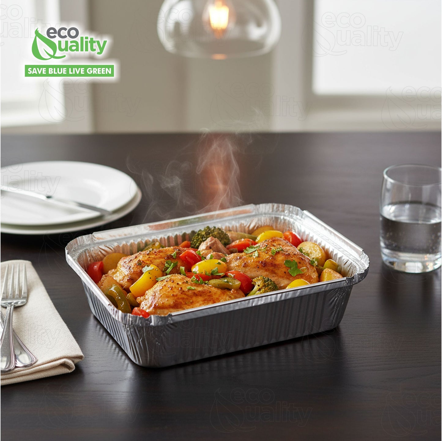 1lb Disposable Takeout Oblong Aluminum Foil Baking Pans with Dome Lids