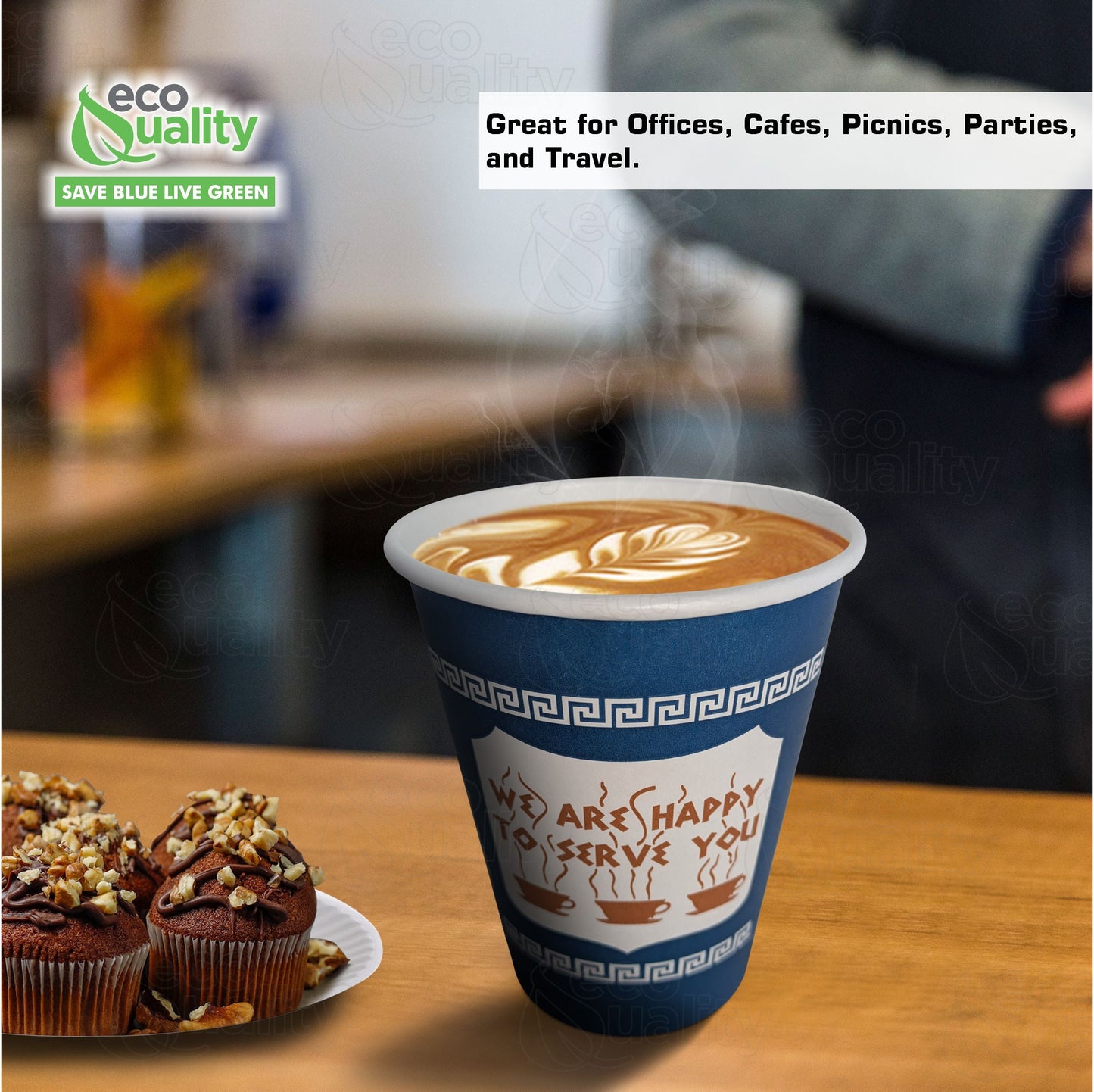New York Greek Style Insulated Paper Hot Cold Cups