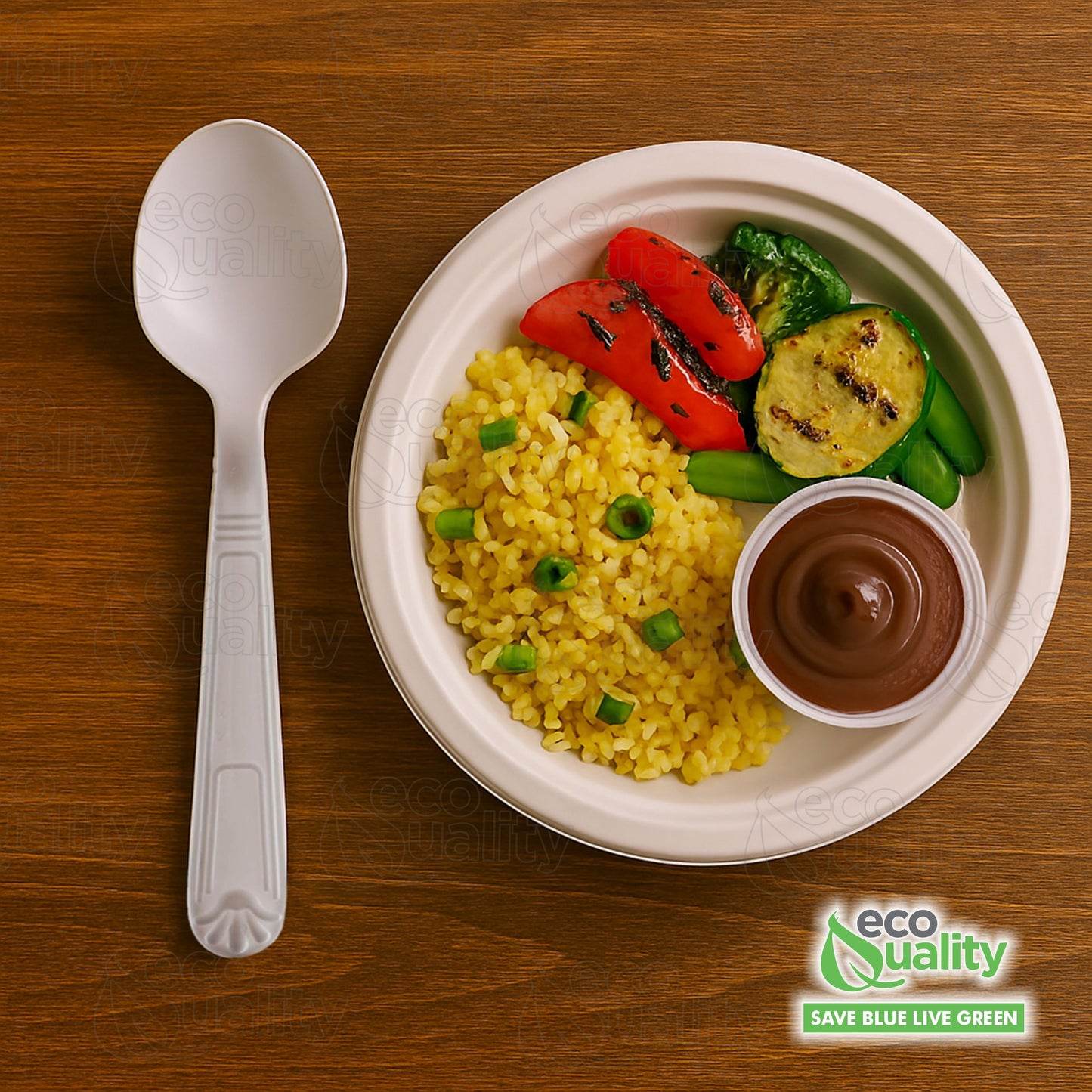 Disposable Plastic Heavy Weight Spoons Black/White Unwrapped