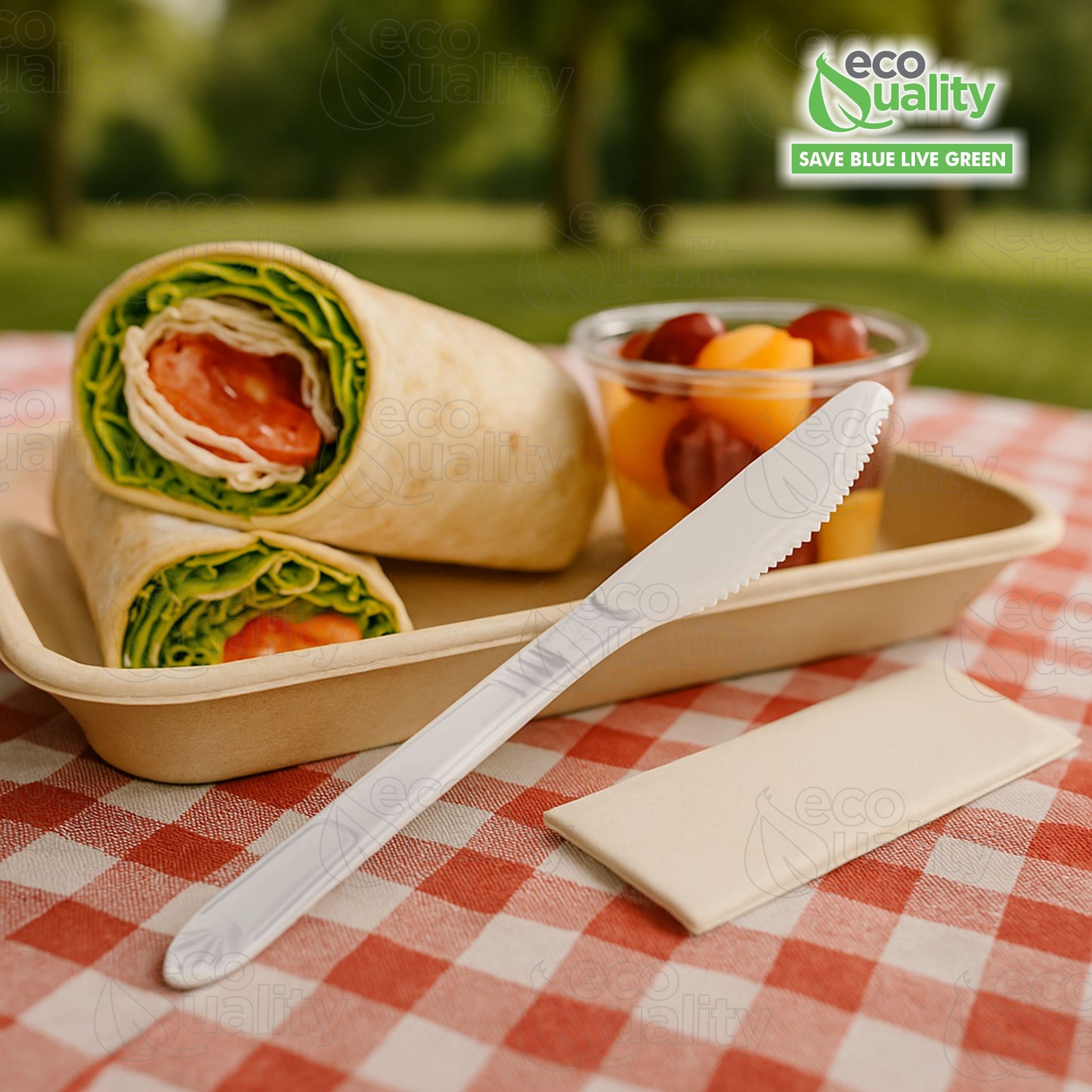 Disposable Plastic Heavy Weight Knives Black/White Unwrapped