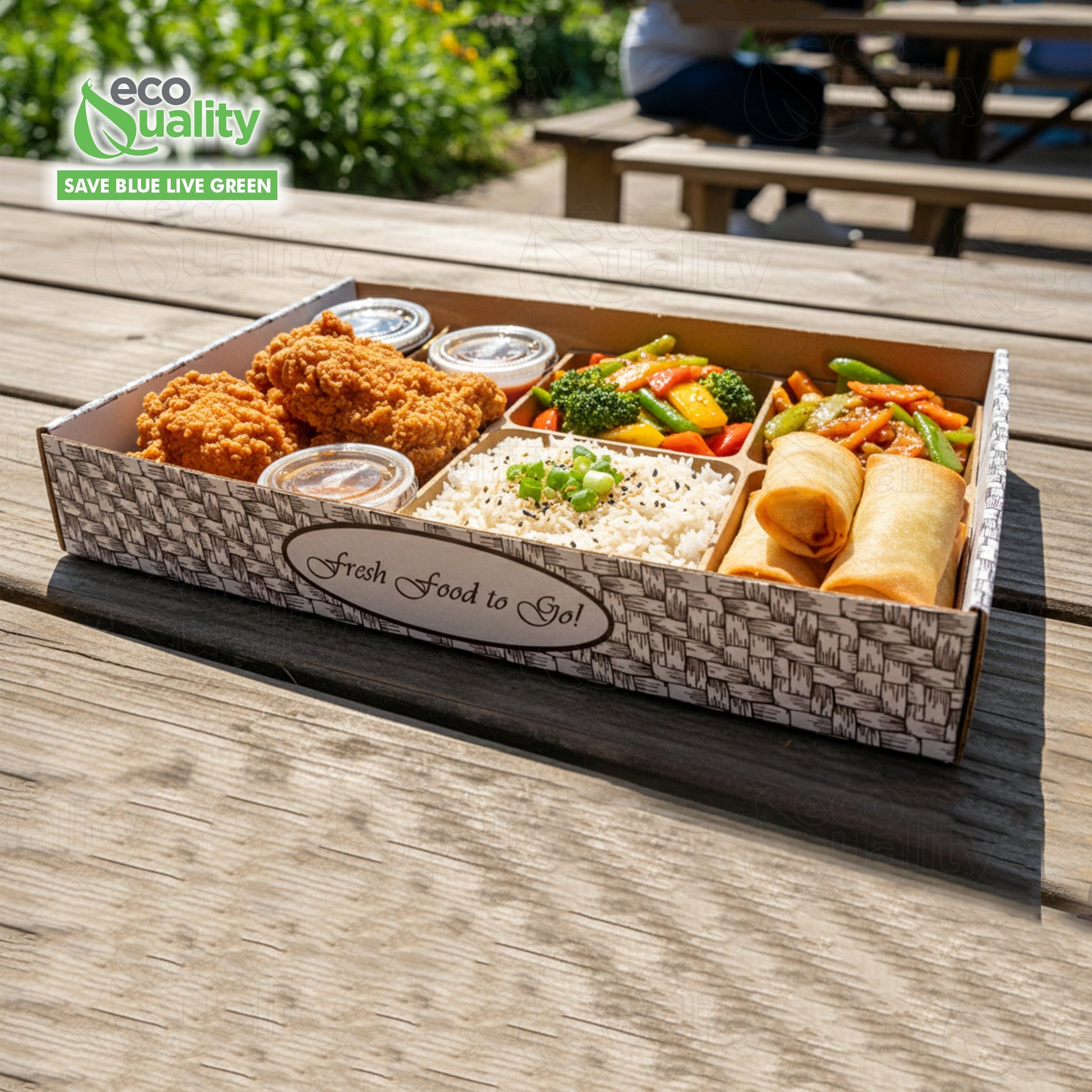 Rectangular 21x12x3 Inches corrugated kraft carry out box for stadium restaurant and event food service