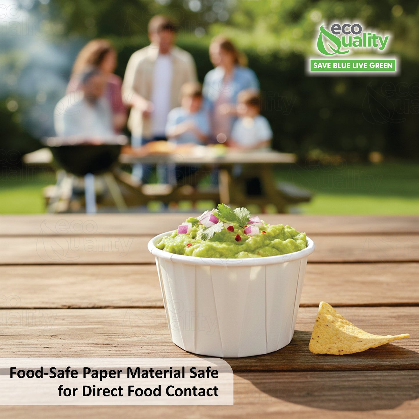 Disposable White Paper Souffle Cup with Rolled Rim