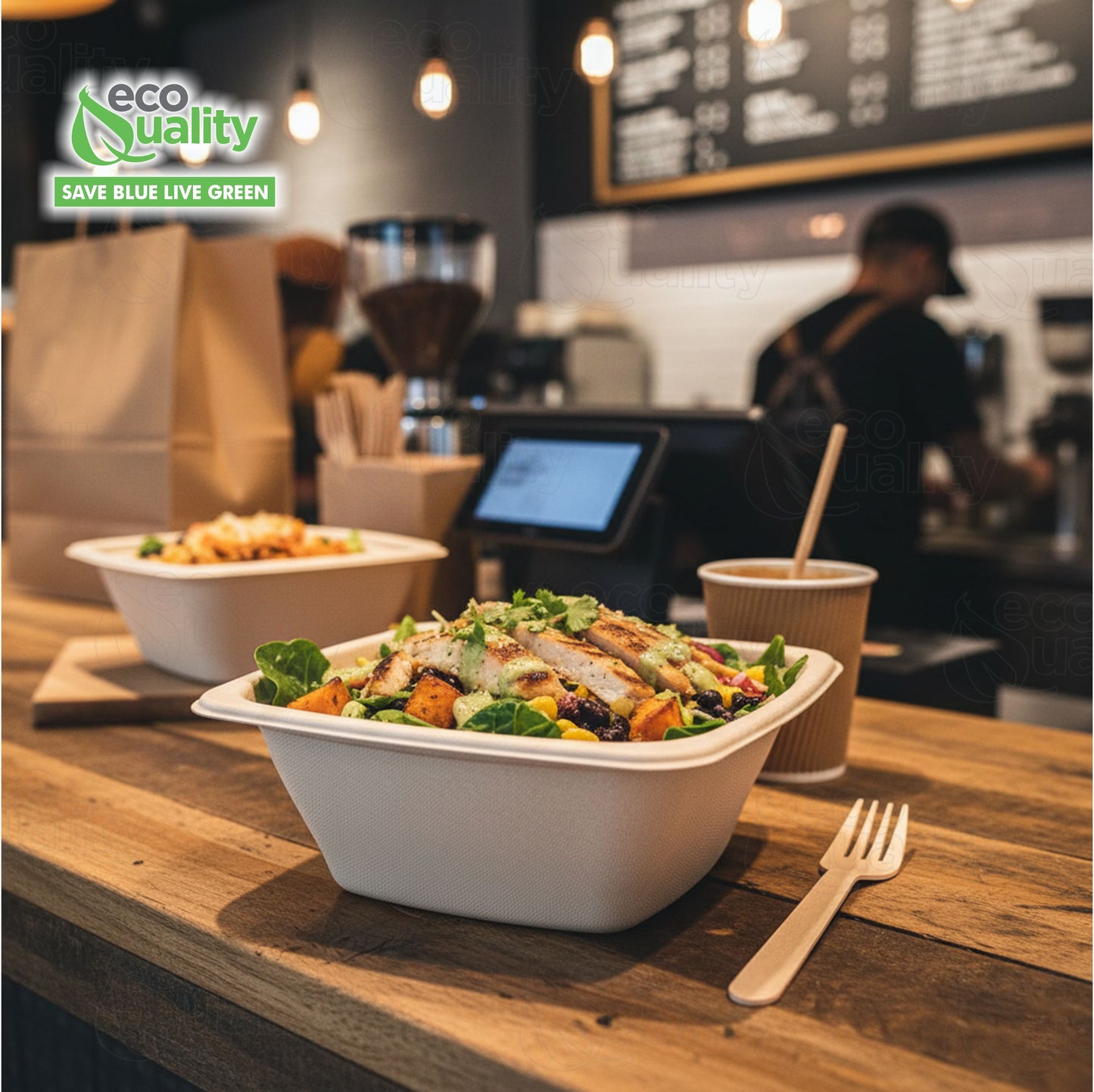 Eco Friendly Disposable Square Bowls Compostable Container
