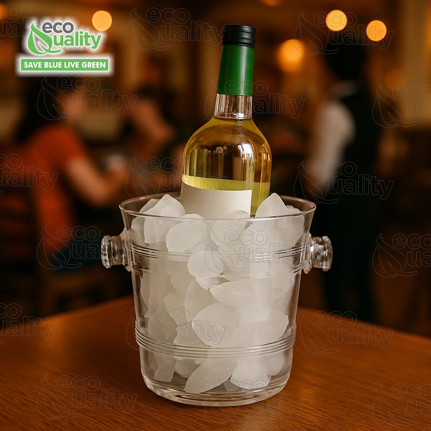 6" Clear Plastic Ice Bucket Cooler for Wine & Champagne