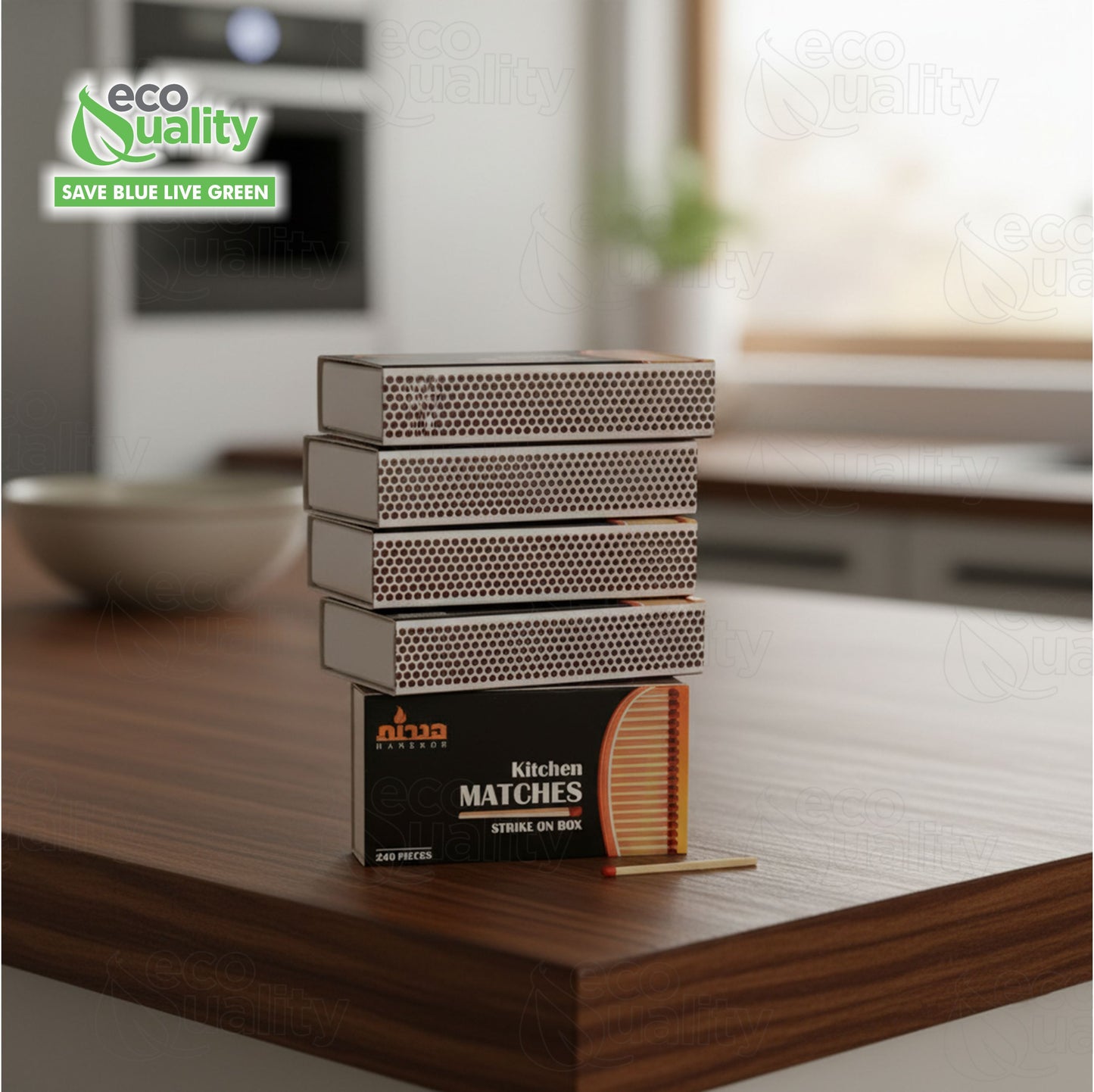 Wooden Strike on Box Matches - 240 Count Per Box - Kitchen Matches, Camping, Candles and Stove - Lot Bulk, Wholesale