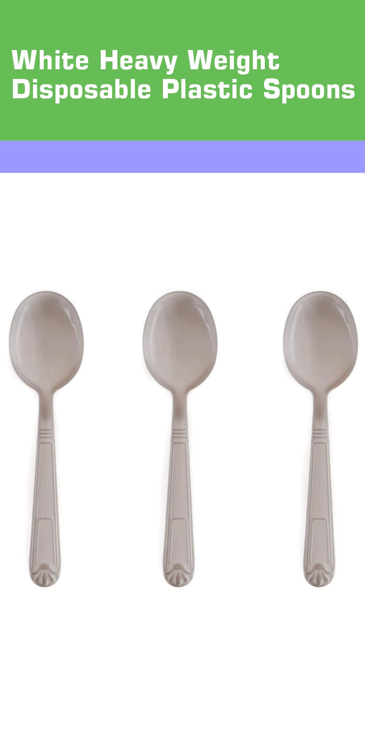 Disposable Plastic Heavy Weight Spoons Black/White Unwrapped