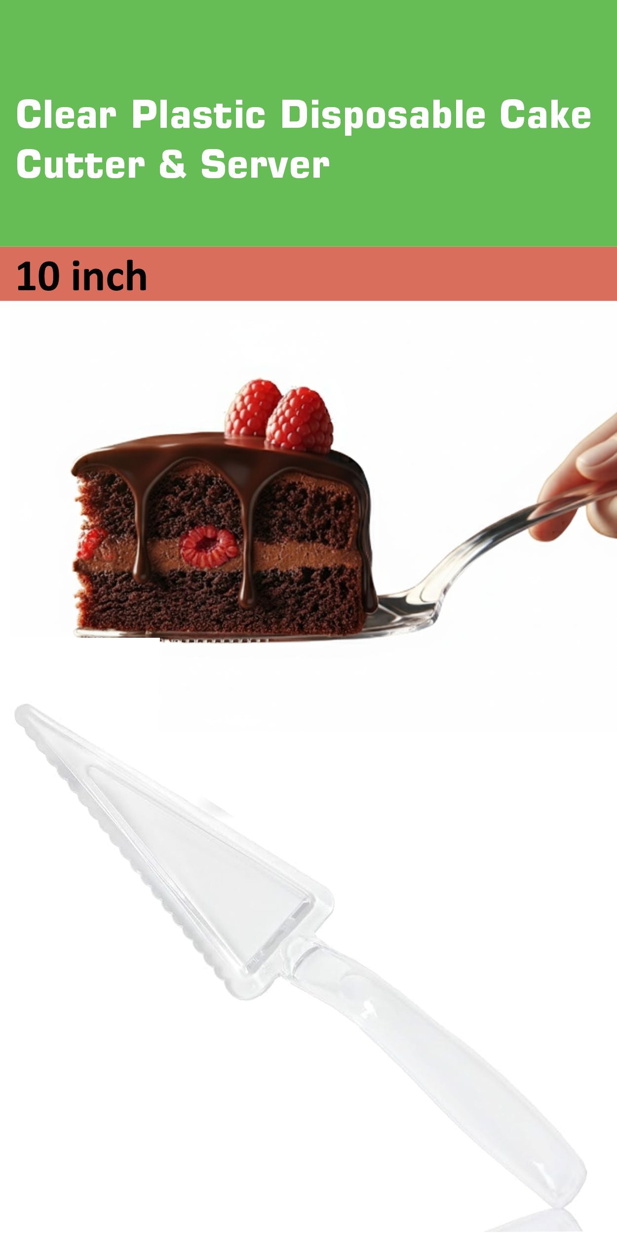 10" Clear Disposable Plastic Cake Servers - Cake Lifter