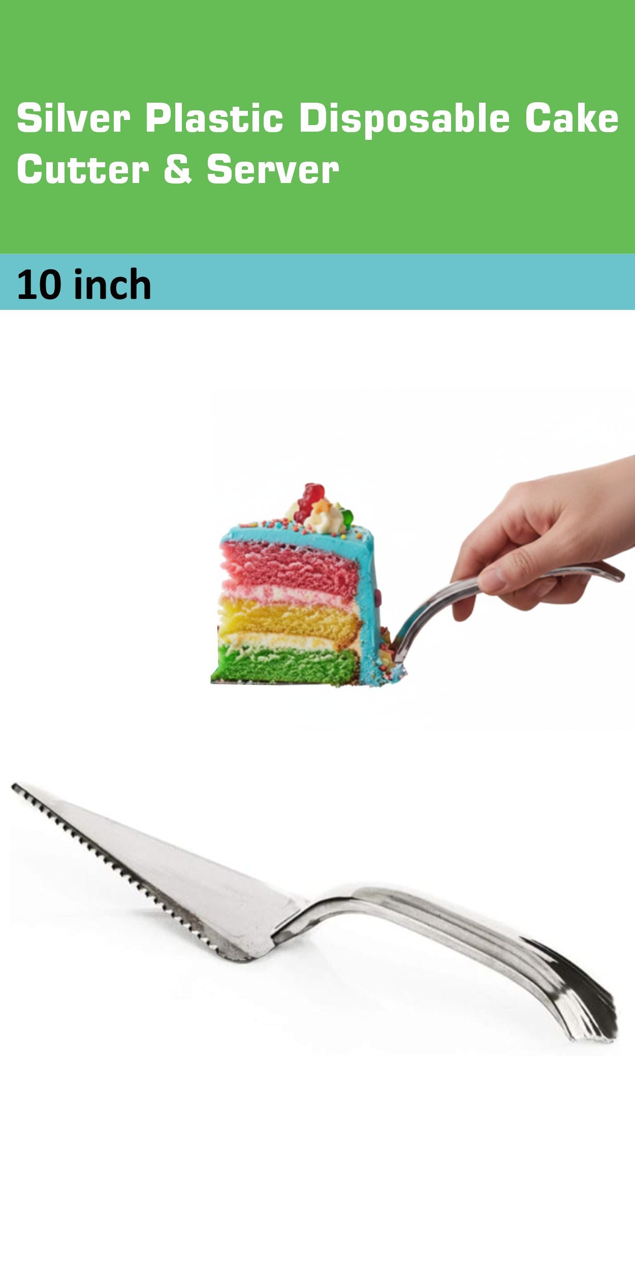 Silver Disposable Plastic Cake Servers Cake Lifter 10"