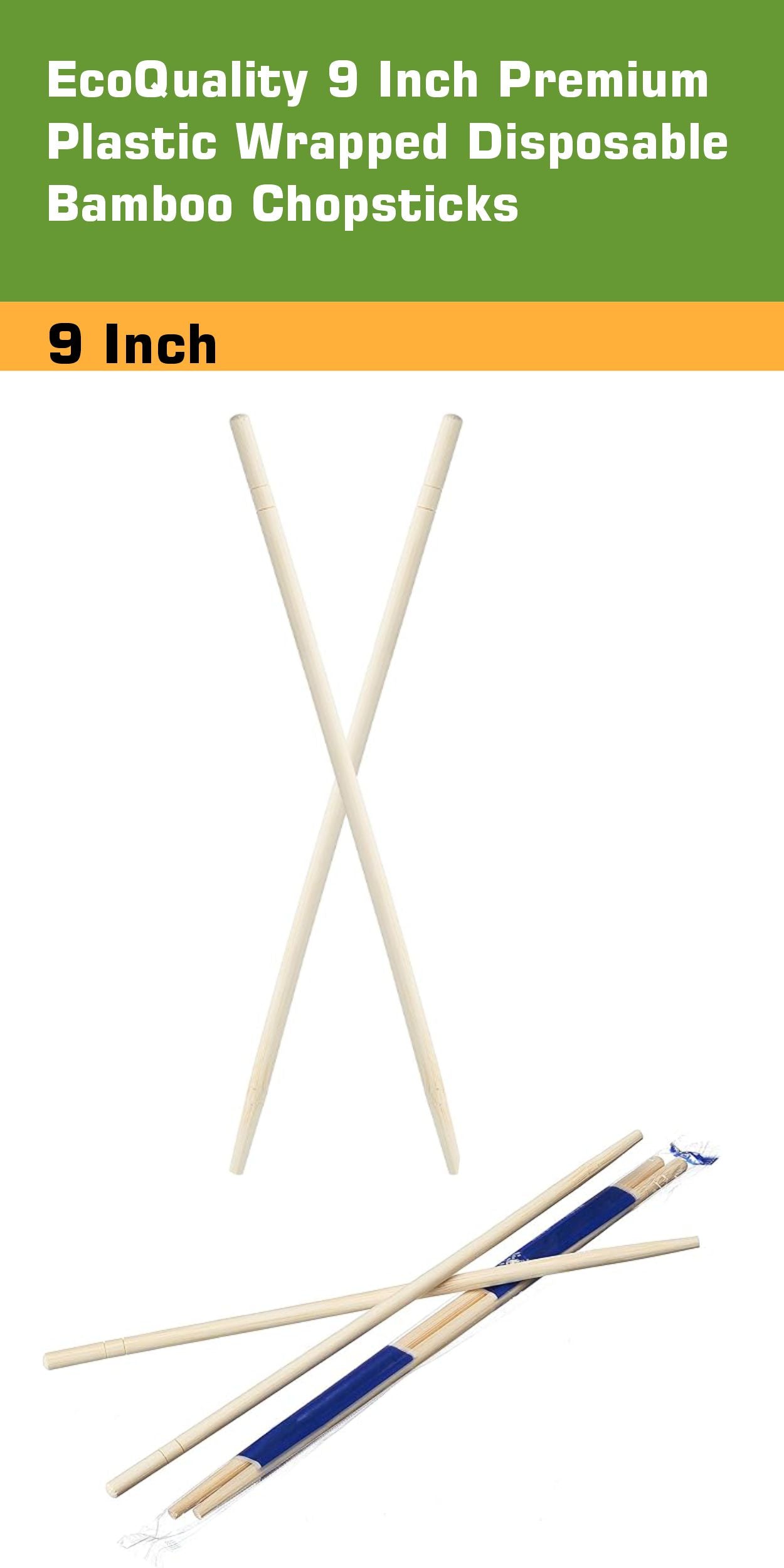 9inch Premium Plastic Wrapped Disposable Bamboo Chopsticks