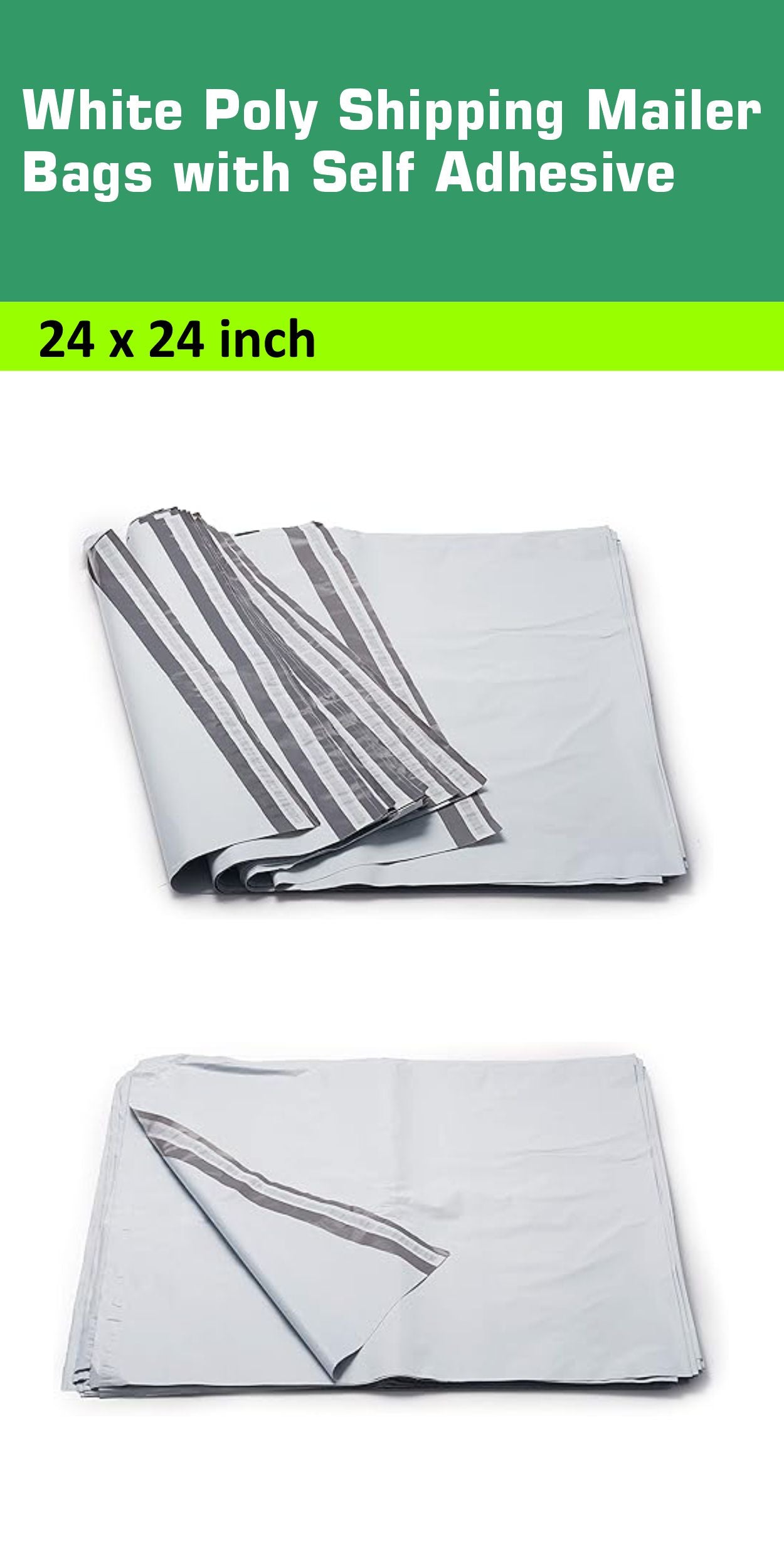 24x24 Large White Postal Poly Shipping Bags - Envelope Mailer with Self Adhesive, Waterproof and Tear-Proof