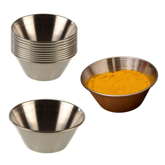 Stainless Steel Sauce Cups 4 oz Round Condiment Containers, Food Safe/Commercial Grade Safe/Portion Dipping Cups, Sauce Cups, Ramekins