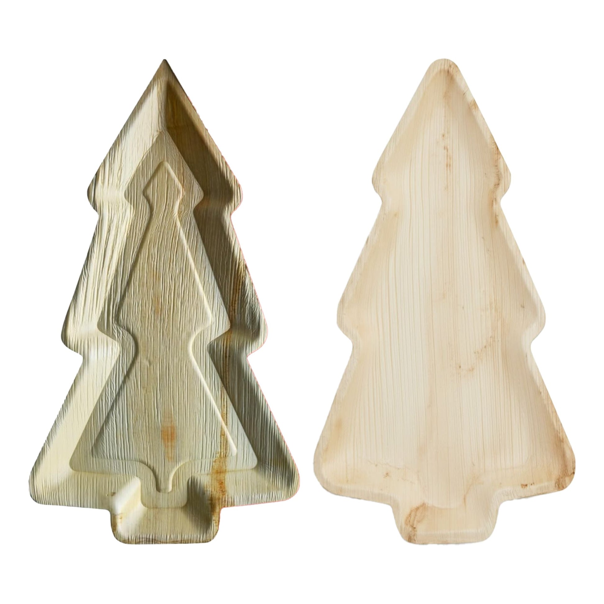 Christmas tree shaped palm leaf plates eco friendly disposable dinnerware