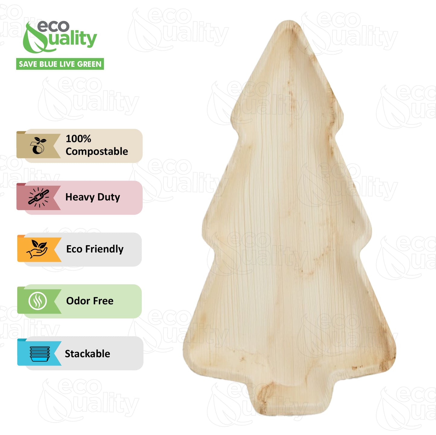 Christmas tree shaped palm leaf plates eco friendly disposable dinnerware