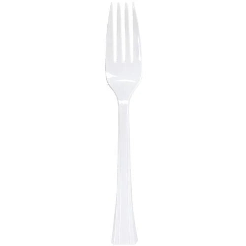Premium disposable forks in Clear, Silver, Pearl, Gold, and Sahara—durable, stylish, and food-safe, perfect for catering, weddings, and upscale dining events.