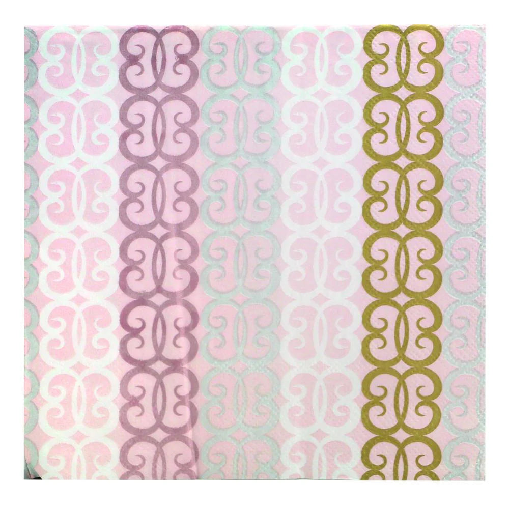 Elegant Décor Lunch Napkins in blue and pink, perfect for weddings, baby showers, and events. High-quality, absorbent, and disposable for convenience and style.
