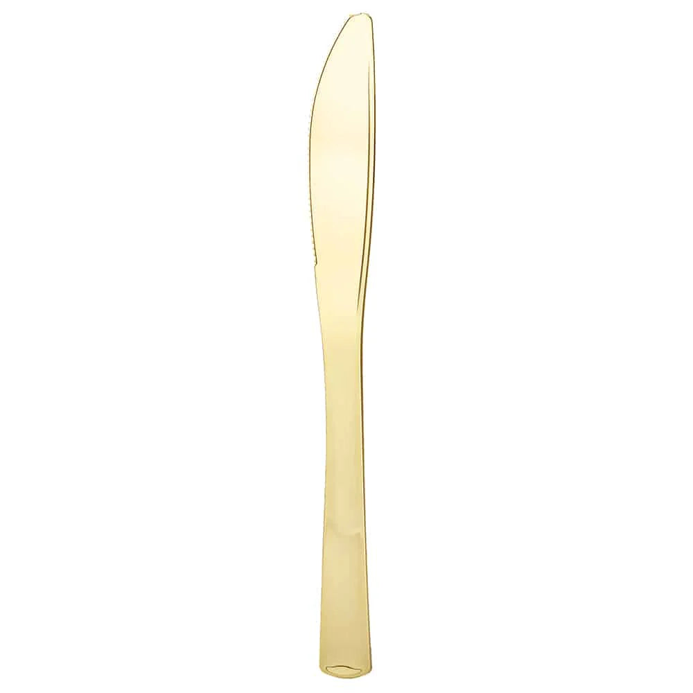 Polished knife bag with 24 elegant disposable knives in Gold, Silver, and Rose Gold. Perfect for weddings, catering, and events, offering style, durability, and convenience.