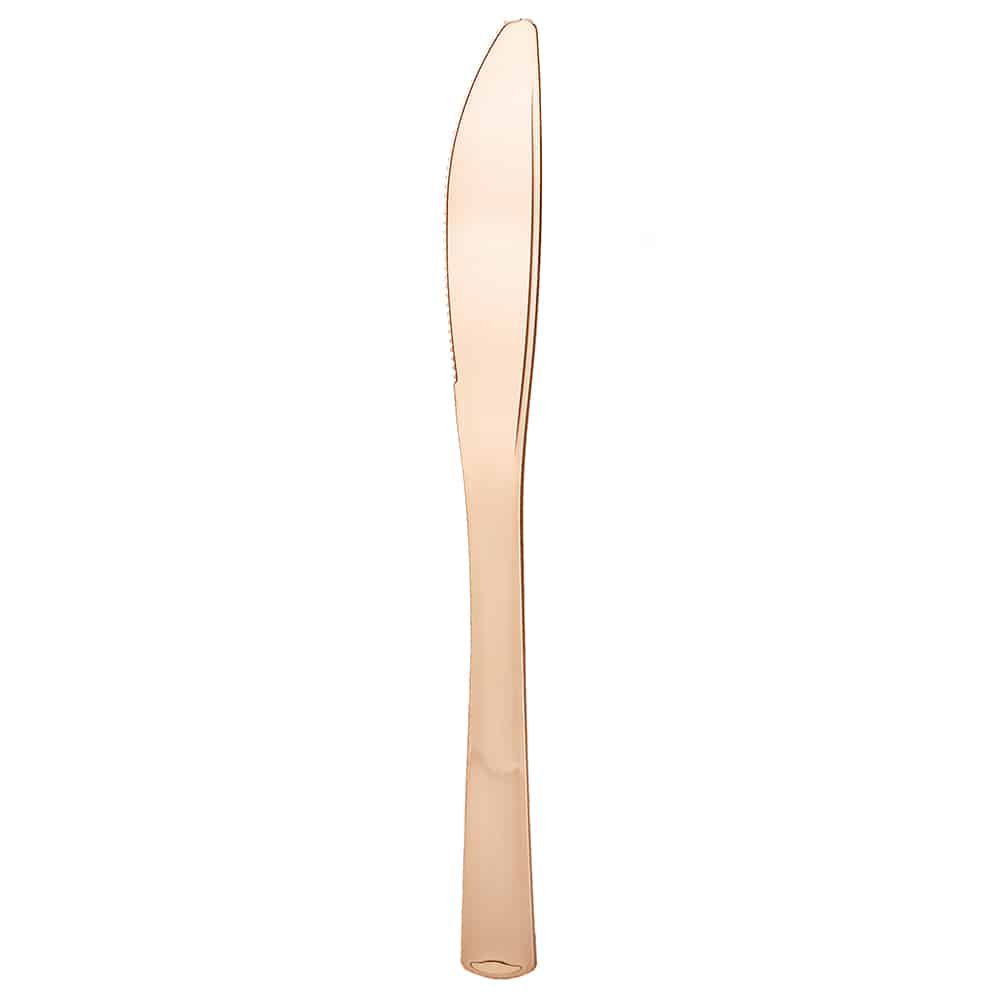 Polished knife bag with 24 elegant disposable knives in Gold, Silver, and Rose Gold. Perfect for weddings, catering, and events, offering style, durability, and convenience.