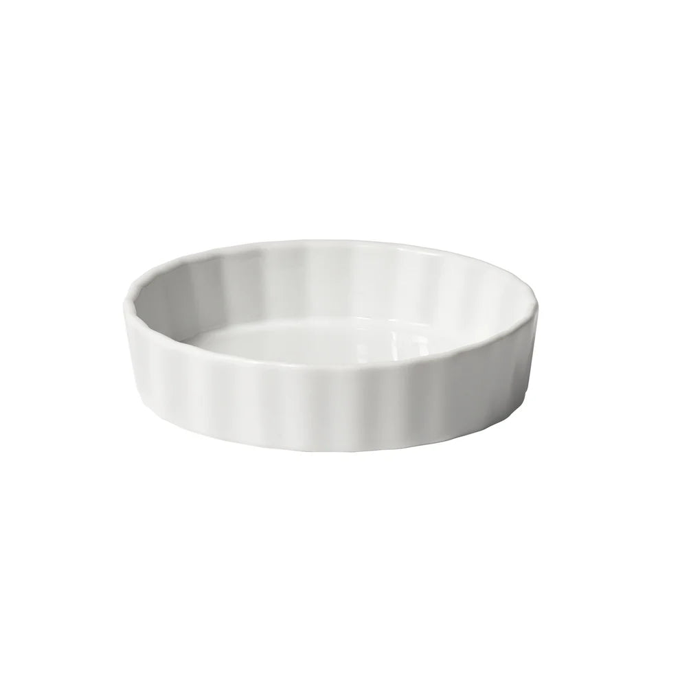 Winco QBD-55/QBD-75, 5" & 7.5", 2 Doz/Case Fluted White Porcelain Quiche Baking Dishes