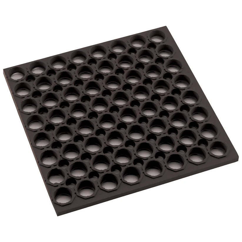 Winco RBMH-35K-R/35R-R, 3' x 5' Grease-proof, Black/Red Rubber Floor Mat