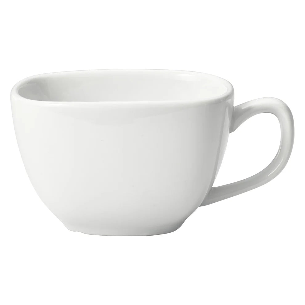 Winco RCC-8, 3 Doz/Case Royalsquare 8 oz White Square Porcelain Coffee Cup