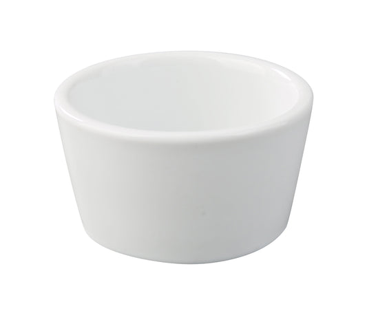 Yanco Ramekin RK-304 is a compact 4 Oz round dish, measuring 2.75 inches in diameter and 1.25 inch in height. Crafted from high-quality porcelain, this white ramekin is designed to meet the needs of various industry segments. Its durable construction ensures it is dishwasher, oven, and microwave safe, providing versatility and convenience for both professional kitchens and home use. This dinnerware is ideal for catering businesses, restaurants, and large-scale food service operations
