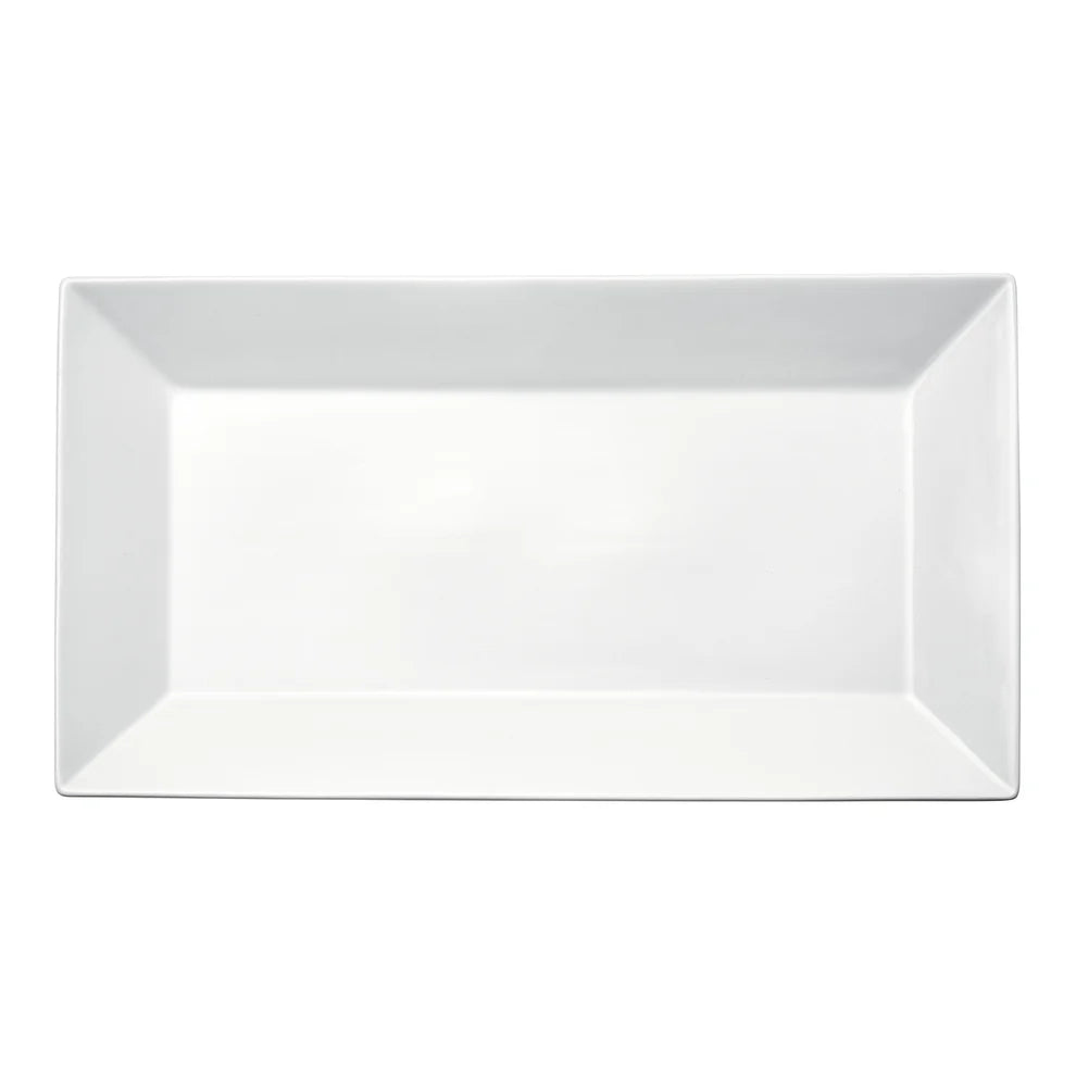 Winco RPR-10 to RPR-85, 8.5"-16.25" Royalsquare Rectangular White Porcelain Platters