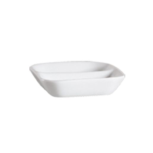 RSCAC-101-SQ2 Divided Square Sauce Dish, 3-inch, 48 per case, durable restaurant tableware.