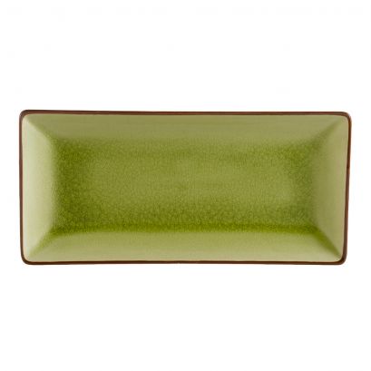 C.A.C. Rectangular Platter 11 1/2" – Golden green glaze, elegant and durable, ideal for serving entrées, appetizers, or sushi in restaurants. SKU: RSCAC-666-13-G.