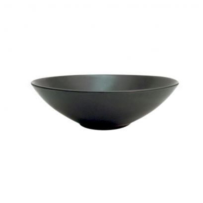 C.A.C. Soup/Salad Bowl 20oz – 7" non-glare black glaze, durable porcelain bowl ideal for serving soups, salads, and pasta in restaurants. 24 per case. SKU: RSCAC-666-15-BLK.