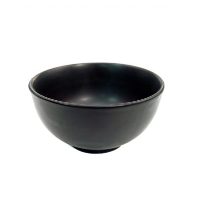 C.A.C. 4 3/4" Rice Bowl – Non-glare black glazed porcelain, chip-resistant and sleek, perfect for rice, side dishes, and desserts. Sold 36 per case. SKU: RSCAC-666-4-BLK.