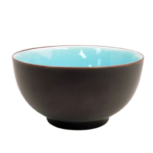C.A.C. 4 3/4" Rice Bowl – Lake blue glazed porcelain, chip-resistant and vibrant, perfect for rice, side dishes, and desserts. Sold 36 per case. SKU: RSCAC-666-4-BLU.