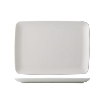 C.A.C. Coupe Rectangular Platter – 12" premium porcelain platter with a modern coupe design. Durable, microwave & dishwasher safe. 12/Case. SKU: RSCAC-ARA-RT12.