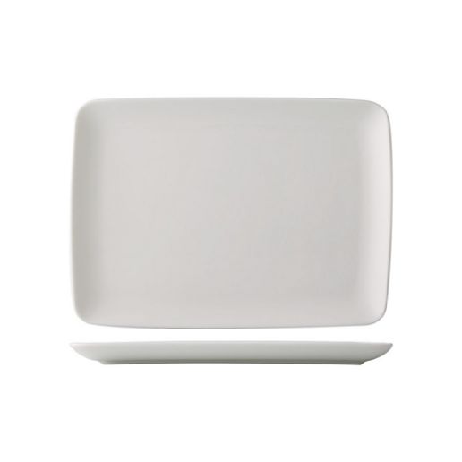 C.A.C. Coupe Rectangular Platter – 7" premium porcelain platter with a modern coupe design. Durable, microwave & dishwasher safe. 36/Case. SKU: RSCAC-ARA-RT7.