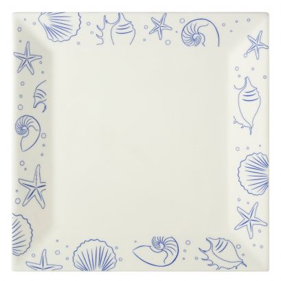 C.A.C. 12" Seashell Square Plate in American White – Elegant and durable restaurant dinnerware. 12/Case. SKU: RSCAC-ATC-SQ21-AW.