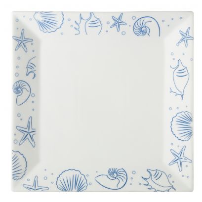 C.A.C. 12" Seashell Square Plate in Porcelain White – Elegant and durable dinnerware for restaurants and catering. 12/Case. SKU: RSCAC-ATC-SQ21.