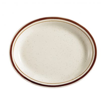 C.A.C. 9 1/2" Oval Platter – Durable porcelain serving platter for restaurants and catering. 24/Case. SKU: RSCAC-AZ-12.