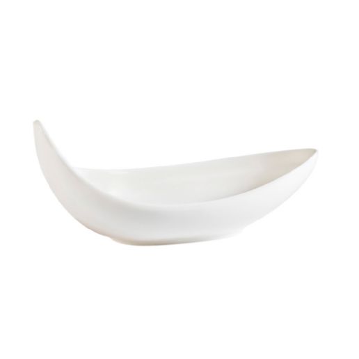 C.A.C. 7" Boat Dish. Stylish white porcelain dish, ideal for appetizers, sides, and sushi. 36/Case. SKU: RSCAC-BDS-7.