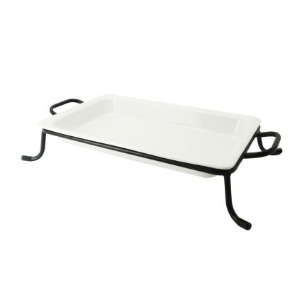 C.A.C. 1/1 GN Pan with Rectangular Rack, 20 7/8". Durable and versatile for catering, buffets, and professional kitchens. 4/Case. SKU: RSCAC-BF-G111.
