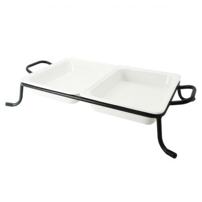 C.A.C. 1/2 GN Pan x2 with Divider Bar & Rectangular Rack, 12 3/4". Durable and versatile for catering, buffets, and professional kitchens. 4/Case. SKU: RSCAC-BF-G212.