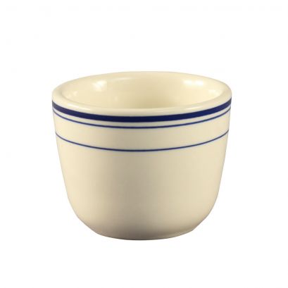 C.A.C. 4.5oz Chinese porcelain tea cup, chip-resistant, microwave & dishwasher safe. Sold as 36 per case. SKU: RSCAC-BLU-45.
