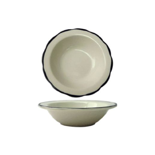 C.A.C. 8oz Grapefruit Dish, made of chip-resistant porcelain. Microwave & dishwasher safe. Sold as 36 per case. SKU: RSCAC-BST-10.