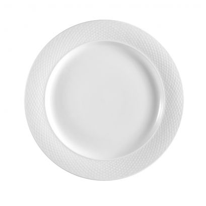 C.A.C. 10 3/4" Plate, crafted from durable, chip-resistant porcelain. Ideal for restaurants and catering. SKU: RSCAC-BST-16.

