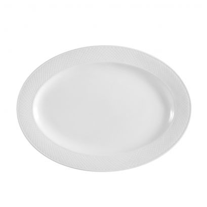 C.A.C. 13 1/2" Oval Platter, crafted from durable, chip-resistant porcelain. Ideal for serving entrées, appetizers, and shared dishes. SKU: RSCAC-BST-19.
