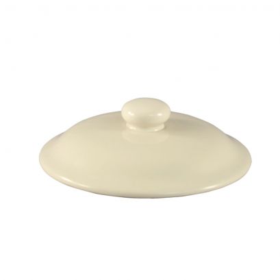 C.A.C. porcelain lid for CAS-10 casserole, 4 5/8", designed for heat retention and food presentation. Sold in a bulk case of 72. SKU: RSCAC-CAS-10-LID.