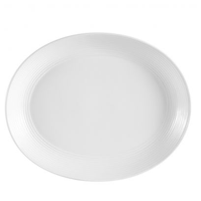 C.A.C. 10 1/2" coupe oval platter, rimless durable porcelain serveware, case of 24. Ideal for restaurants & catering. SKU: RSCAC-CBS-12C.