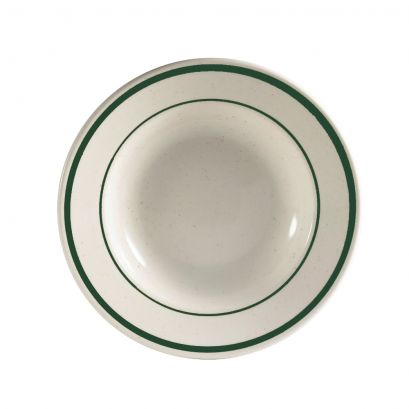 C.A.C. Rim Soup Plate N.R. #7 – 10 oz, 9" chip-resistant porcelain plate. Ideal for soups, pasta, and gourmet dishes. 24 per case. SKU: RSCAC-CES-3.
