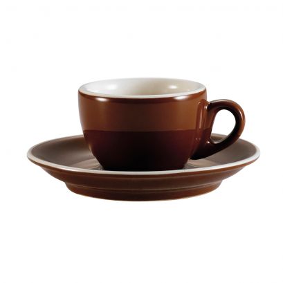 C.A.C. 8oz Cup & Saucer Set – Durable, chip-resistant porcelain coffee and tea set. 36 sets per case. SKU: RSCAC-CFB-1.