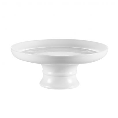 C.A.C. 10" Coupe Cake Plate with Foot – Durable, chip-resistant porcelain cake stand for elegant dessert presentations. 6 per case. SKU: RSCAC-CKST-10C.
