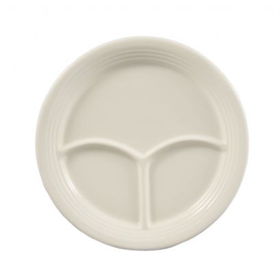 C.A.C. 12" 3-Compartment Round Plate – Durable, chip-resistant porcelain plate with three sections for organized meal service. 12 per case. SKU: RSCAC-CMP-21.
